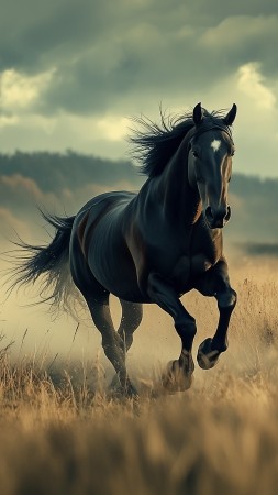 horse wallpaper, riding, rural, background for mobile wallpaper (vertical)