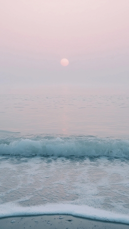 4k beach wallpaper, tranquil waves, gentle surf, background for mobile wallpaper (vertical)