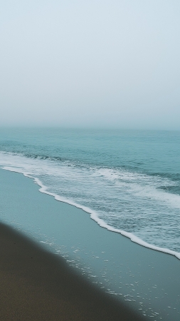 4k beach wallpaper, tranquil waves, gentle tides, background for mobile wallpaper (vertical)
