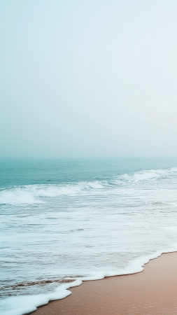 4k beach wallpaper, tranquil waves, gentle surf, background for mobile wallpaper (vertical)