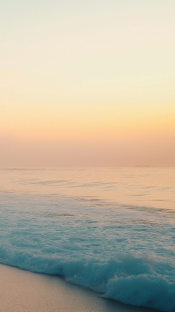 4k beach wallpaper, tranquil waves, gentle surf, background for mobile wallpaper (vertical)