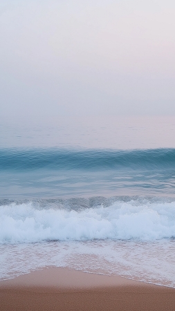 beach wallpaper, tranquil waves, serene coastline, background for mobile wallpaper (vertical)