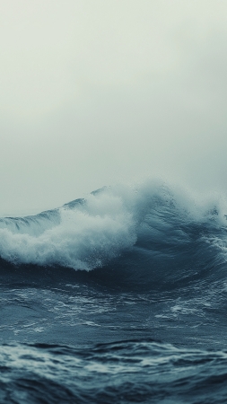 deep ocean wallpaper, crashing waves, dark waters, background for mobile wallpaper (vertical)