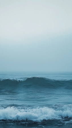 ocean wallpaper, clouds, waves, background for mobile wallpaper (vertical)