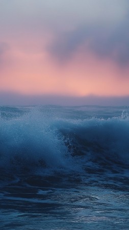 ocean wallpaper, clouds, dawn, background for mobile wallpaper (vertical)