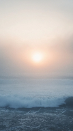 deep ocean wallpaper, tumultuous waves, crashing surf, background for mobile wallpaper (vertical)