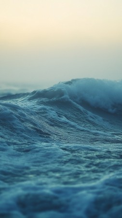 deep ocean wallpaper, turbulent clouds, dawn light, background for mobile wallpaper (vertical)