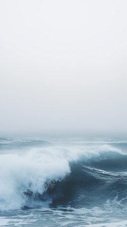 deep ocean wallpaper, turbulent waves, ocean tempest, background for mobile wallpaper (vertical)