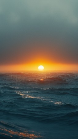 ocean wallpaper, seascape, tranquil waters, background for mobile wallpaper (vertical)