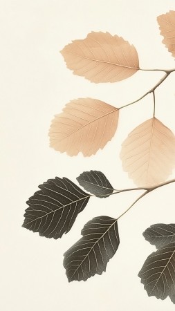 leaf wallpaper, minimal, nature, background for mobile wallpaper (vertical)