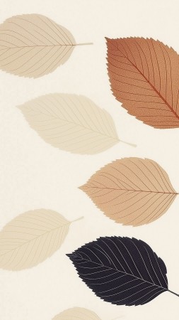 leaves wallpaper, minimal, foliage, background for mobile wallpaper (vertical)