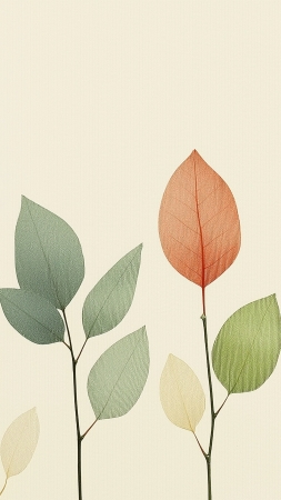 leaves wallpaper, minimal, foliage, background for mobile wallpaper (vertical)