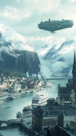 steampunk wallpaper, engine, vintage, background for mobile wallpaper (vertical)