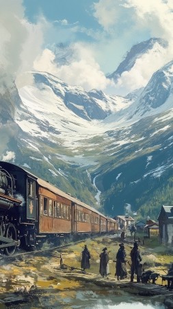 steampunk wallpaper, steam, engine, background for mobile wallpaper (vertical)