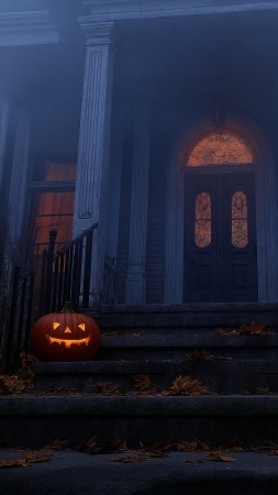 Halloween wallpaper, trick or treat, autumn decor, background for mobile wallpaper (vertical)