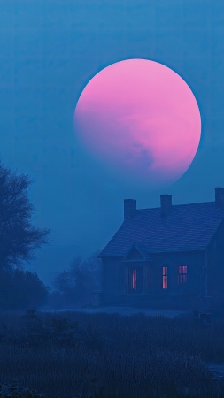 Halloween night wallpaper, moonlit sky, frightful, background for mobile wallpaper (vertical)