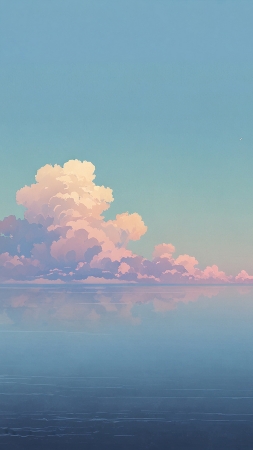 anime sky wallpaper, pastel blue, tranquil scenery, background for mobile wallpaper (vertical)