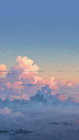 anime sky wallpaper, pastel, tranquil, background for mobile wallpaper (vertical)