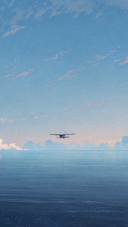 propeller plane wallpaper, overcast, aviation, background for mobile wallpaper (vertical)