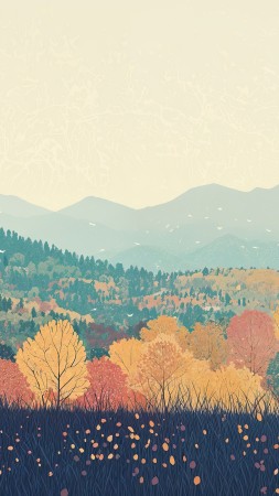 autumn decor wallpaper, nature painting, cozy interiors, background for mobile wallpaper (vertical)