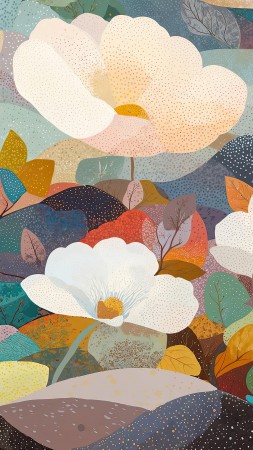 autumn decor wallpaper, nature painting, cozy vibes, background for mobile wallpaper (vertical)