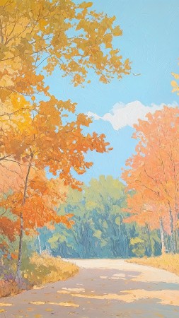 autumn decor wallpaper, nature painting, rustic charm, background for mobile wallpaper (vertical)