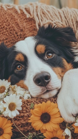 dogs thanksgiving wallpaper, cute puppies, autumn vibes, background for mobile wallpaper (vertical)