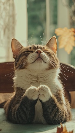 cats thanksgiving wallpaper, meal, holiday spirit, background for mobile wallpaper (vertical)