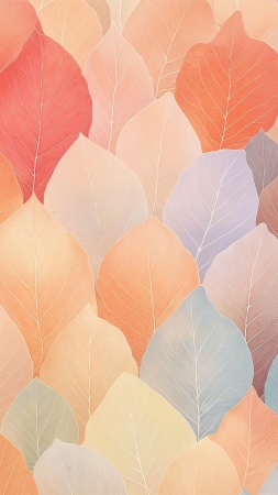 leaf pattern wallpaper, seasonal decor, organic shapes, background for mobile wallpaper (vertical)