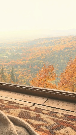 living room wallpaper, fireplace, rustic charm, background for mobile wallpaper (vertical)