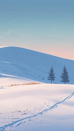 christmas wallpaper wallpaper, winter wonderland, snowy landscape, background for mobile wallpaper (vertical)