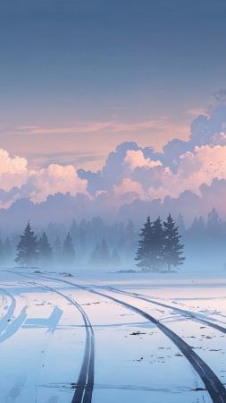 xmas wallpaper, landscape, white christmas, background for mobile wallpaper (vertical)