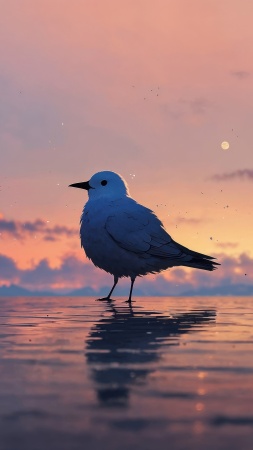 beach sunset wallpaper, sunset hour, serene landscape, background for mobile wallpaper (vertical)