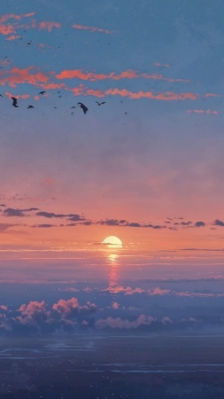 beach sunset wallpaper, sunset hour, sunset colors, background for mobile wallpaper (vertical)