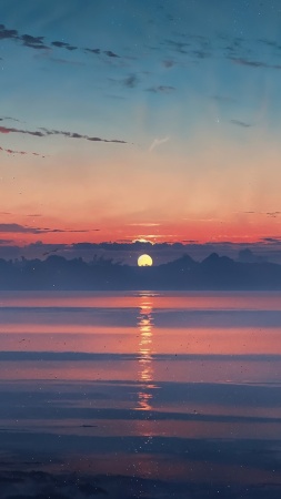 sunset wallpaper wallpaper, nature photography, evening light, background for mobile wallpaper (vertical)