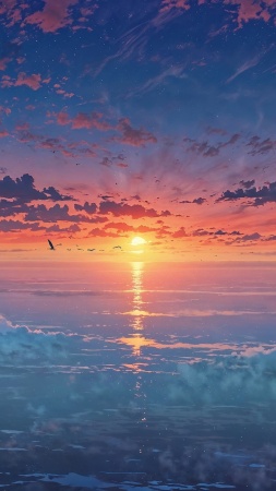 sunset wallpaper wallpaper, nature photography, colorful sky, background for mobile wallpaper (vertical)