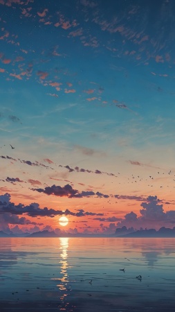 sunset wallpaper wallpaper, nature background, dramatic lighting, background for mobile wallpaper (vertical)