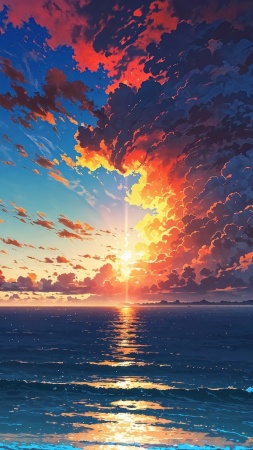 sunset wallpaper wallpaper, beautiful clouds, sunset colors, background for mobile wallpaper (vertical)