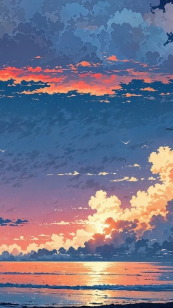 tropical beach wallpaper, colorful clouds, beautiful clouds, background for mobile wallpaper (vertical)