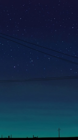power line wallpaper, constellations, night landscape, background for mobile wallpaper (vertical)