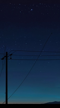 power line wallpaper, stars at night, constellations, background for mobile wallpaper (vertical)
