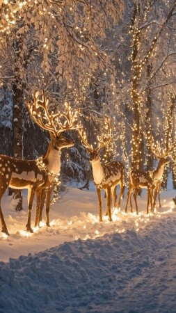 winter wonderland decorations wallpaper, sleigh rides, cozy cabins, background for mobile wallpaper (vertical)