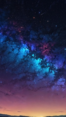 galaxy sky wallpaper, cosmic background, interstellar art, background for mobile wallpaper (vertical)
