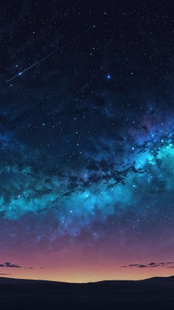 galaxy sky wallpaper, cosmic background, nebula colors, background for mobile wallpaper (vertical)