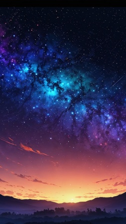 milky way wallpaper, cosmic beauty, galaxy view, background for mobile wallpaper (vertical)