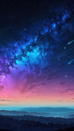 galaxy sky wallpaper, deep space, universe art, background for mobile wallpaper (vertical)
