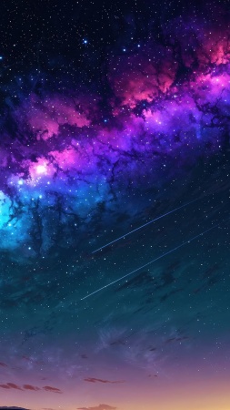 milky way wallpaper, cosmic colors, constellations, background for mobile wallpaper (vertical)