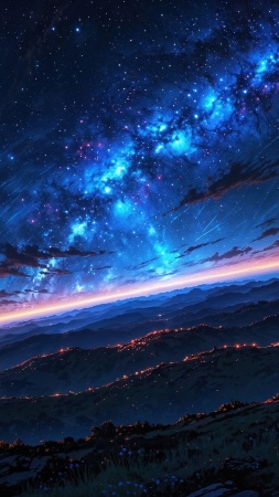 milky way wallpaper, colorful stars, constellations, background for mobile wallpaper (vertical)