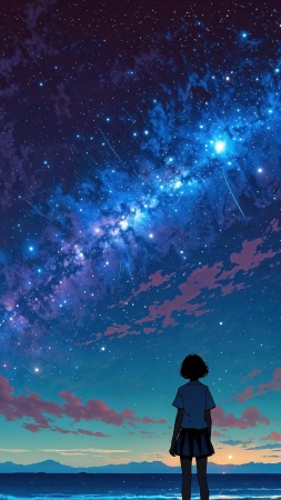 galaxy wallpaper wallpaper, anime night sky, night sky background, background for mobile wallpaper (vertical)