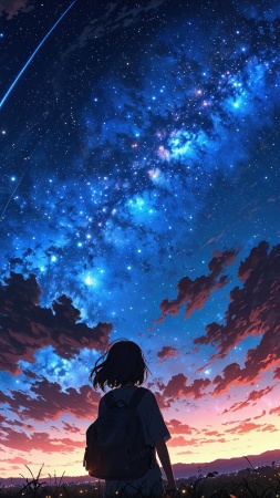 galaxy wallpaper wallpaper, anime stars, fantasy sky, background for mobile wallpaper (vertical)